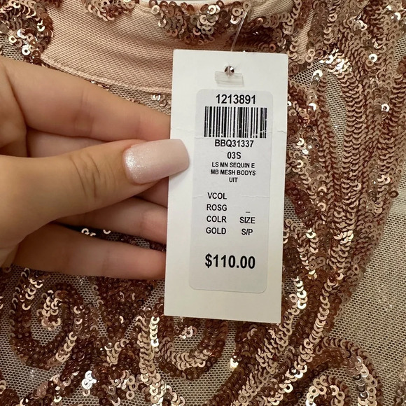 HONEY ROSE-GOLD SEQUIN BODYSUIT - Picture 4 of 7
